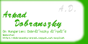 arpad dobranszky business card